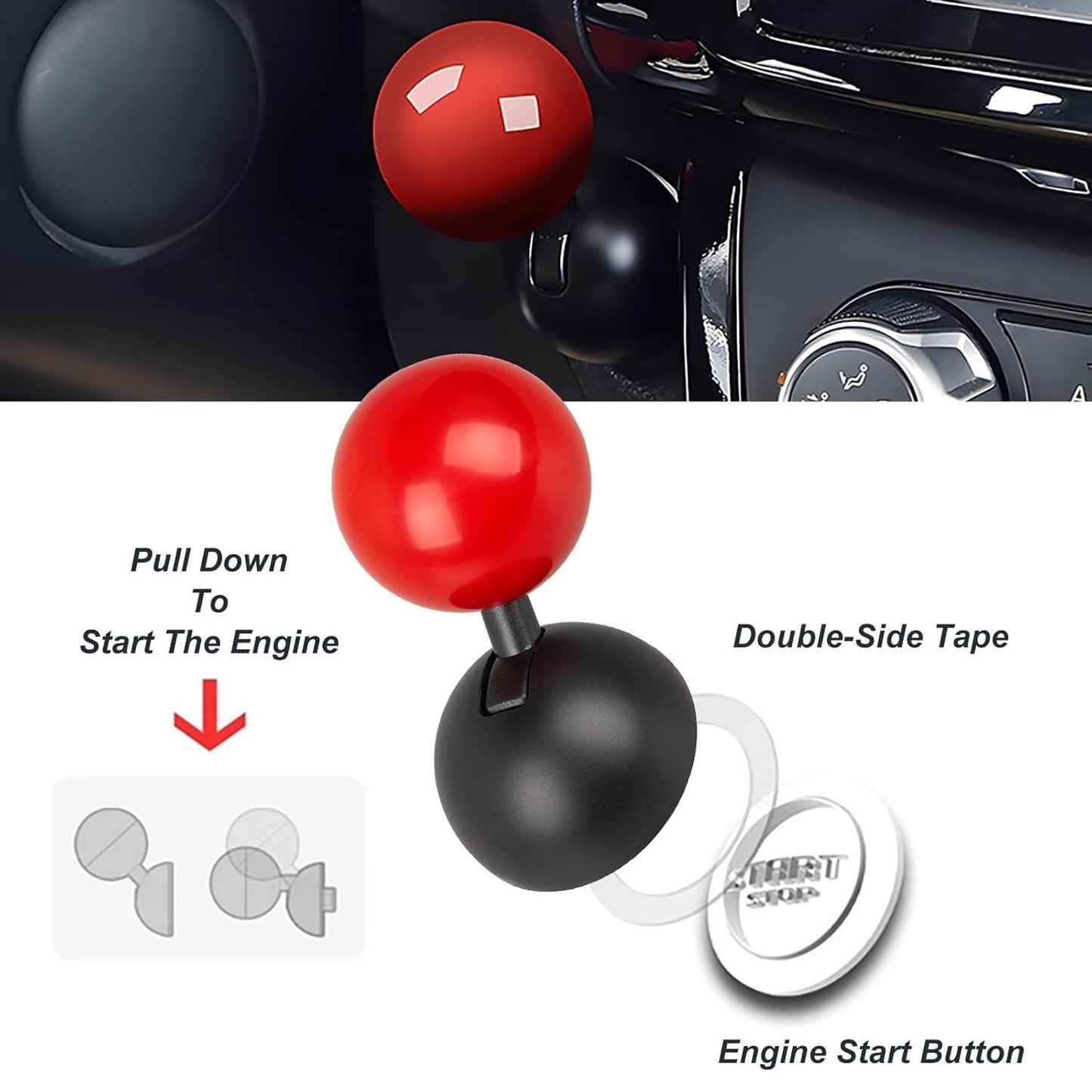 Car Push To Start Button Rocker, Car Engine Start Stop Button Joystick