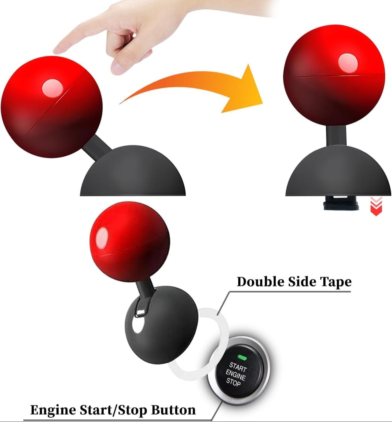 Car Push To Start Button Rocker, Car Engine Start Stop Button Joystick