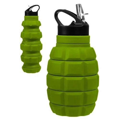 Silapse Collapsible Grenade Water Bottle - (20oz)
Made With BPA-Free FDA Approved Food Grade