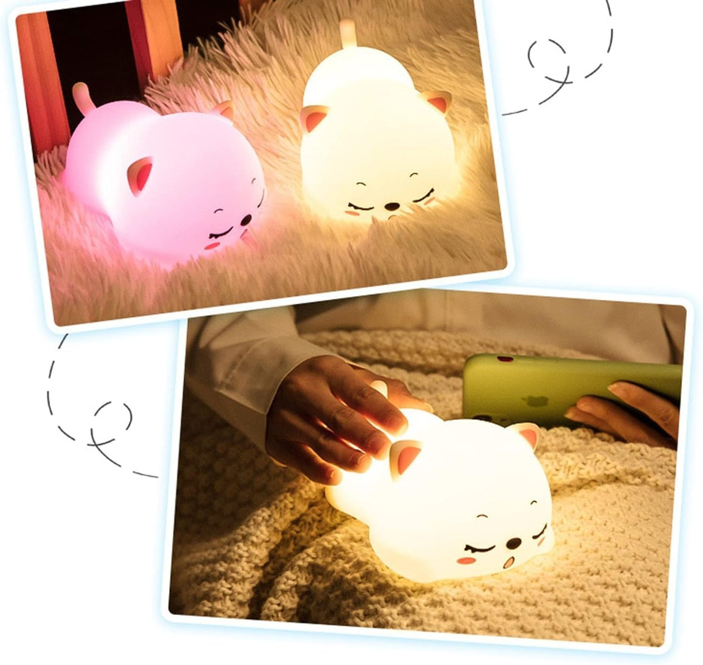 Silicone cat night light lamp