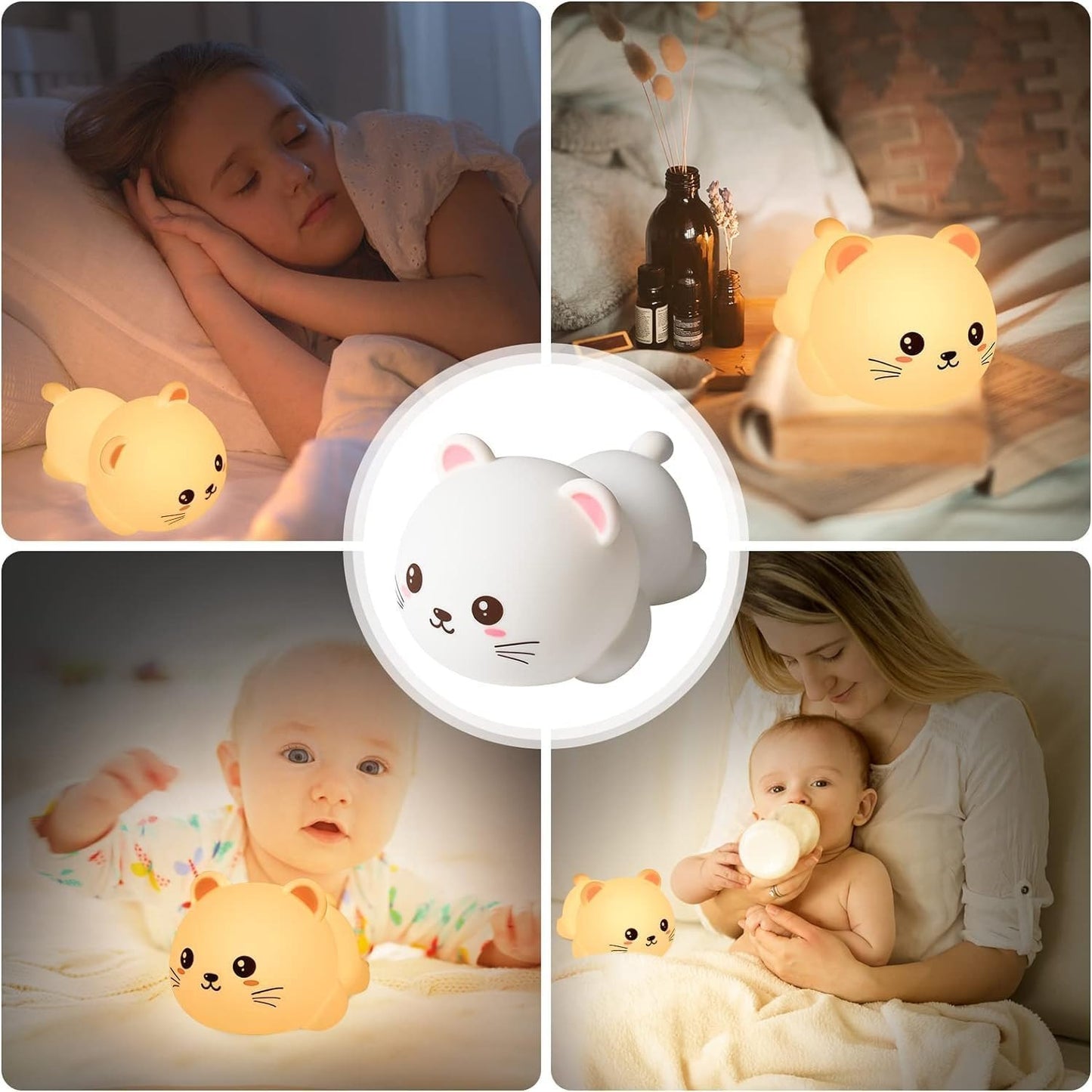 Silicone cat night light lamp