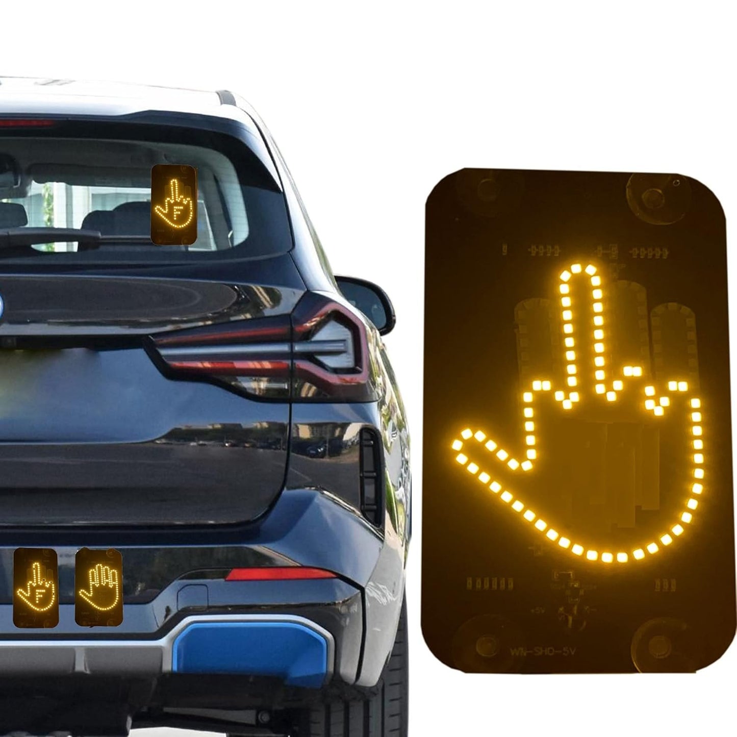 Car Finger Light With Remote 3 In 1 Light Up Finger LED Hand Gesture For Back Window