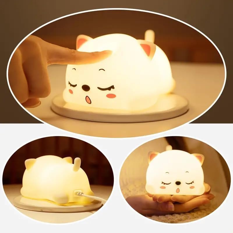 Silicone cat night light lamp