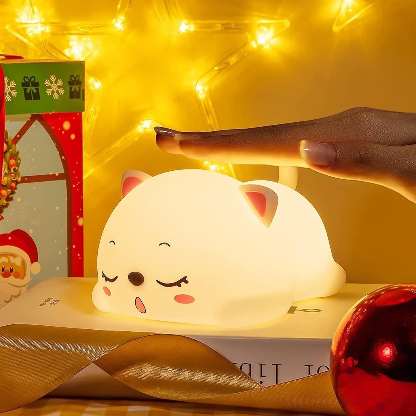 Silicone cat night light lamp